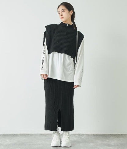 ブークレ ニット スカート 【セットアップ着用可】 791-9076