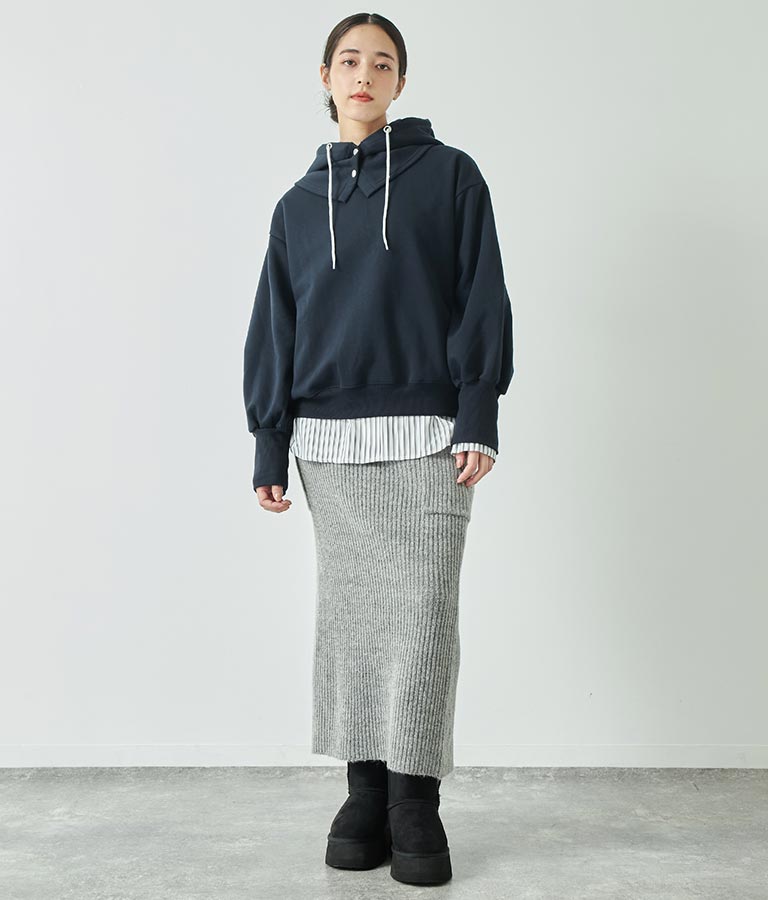 ブークレ ニット スカート 【セットアップ着用可】 791-9076