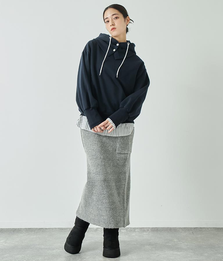 ブークレ ニット スカート 【セットアップ着用可】 791-9076