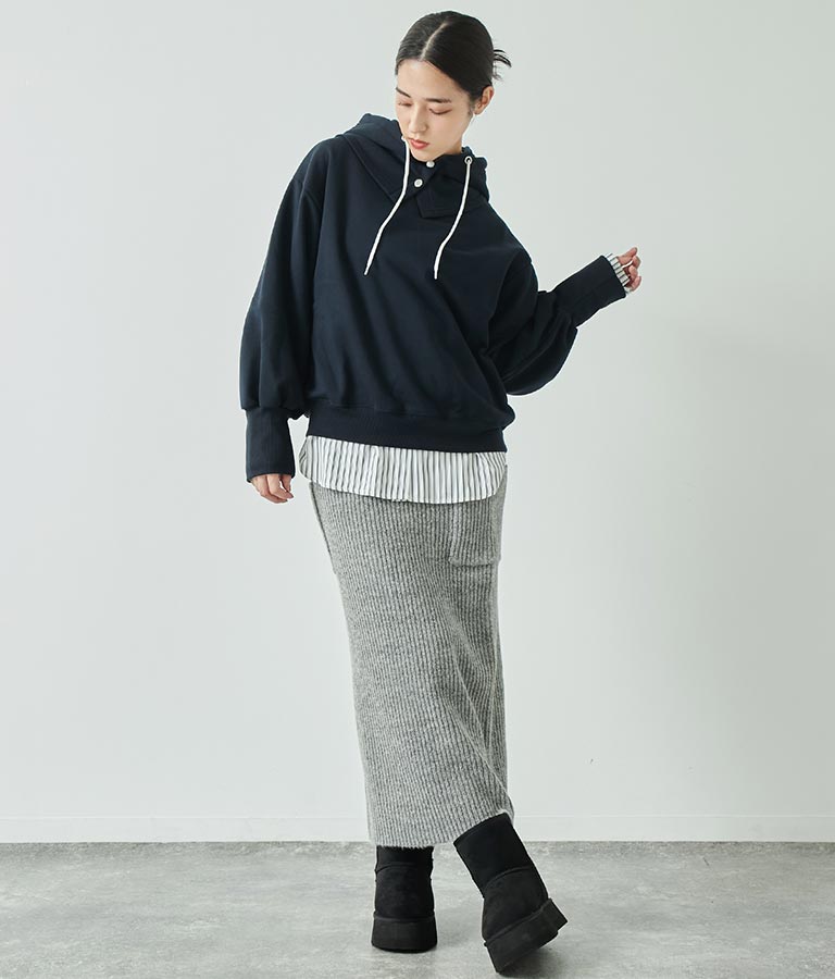 ブークレ ニット スカート 【セットアップ着用可】 791-9076