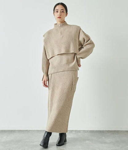 ブークレ ニット スカート 【セットアップ着用可】 791-9076