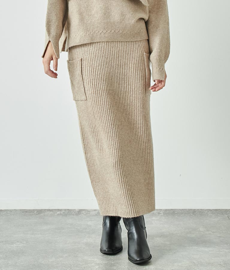 ブークレ ニット スカート 【セットアップ着用可】 791-9076