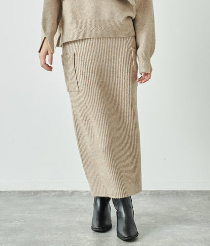 ブークレ ニット スカート 【セットアップ着用可】 791-9076