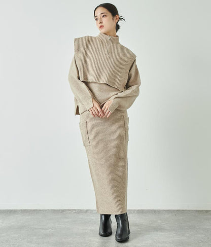 ブークレ ニット スカート 【セットアップ着用可】 791-9076