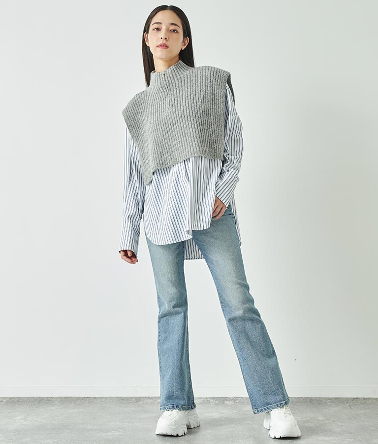 ブークレ ハーフジップ ニット ベスト 【セットアップ着用可】 793-9075