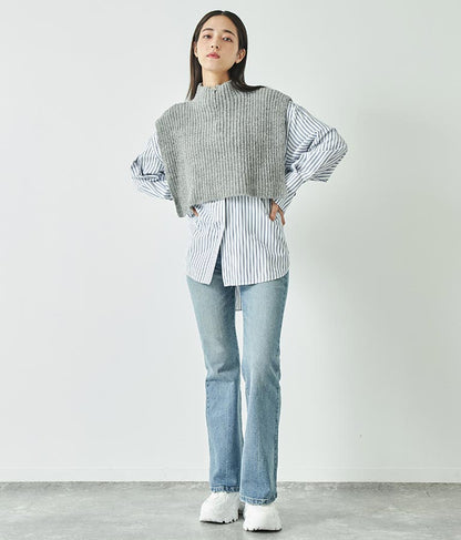 ブークレ ハーフジップ ニット ベスト 【セットアップ着用可】 793-9075