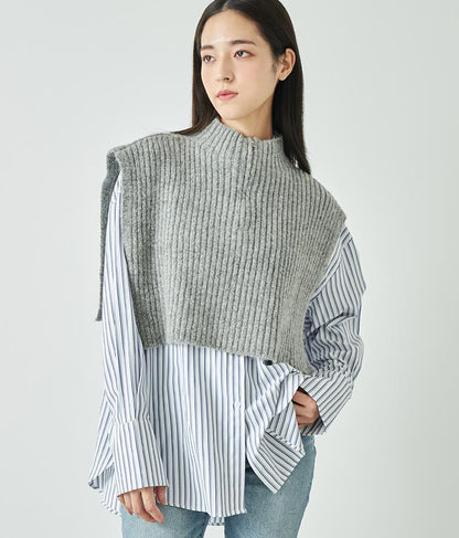 ブークレ ハーフジップ ニット ベスト 【セットアップ着用可】 793-9075