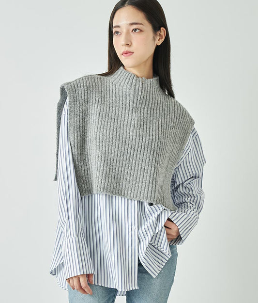 ブークレ ハーフジップ ニット ベスト 【セットアップ着用可】 793-9075