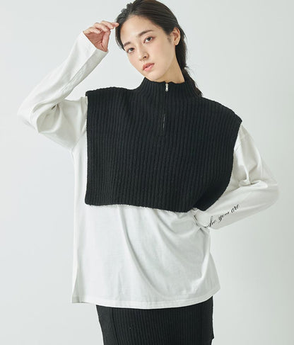 ブークレ ハーフジップ ニット ベスト 【セットアップ着用可】 793-9075