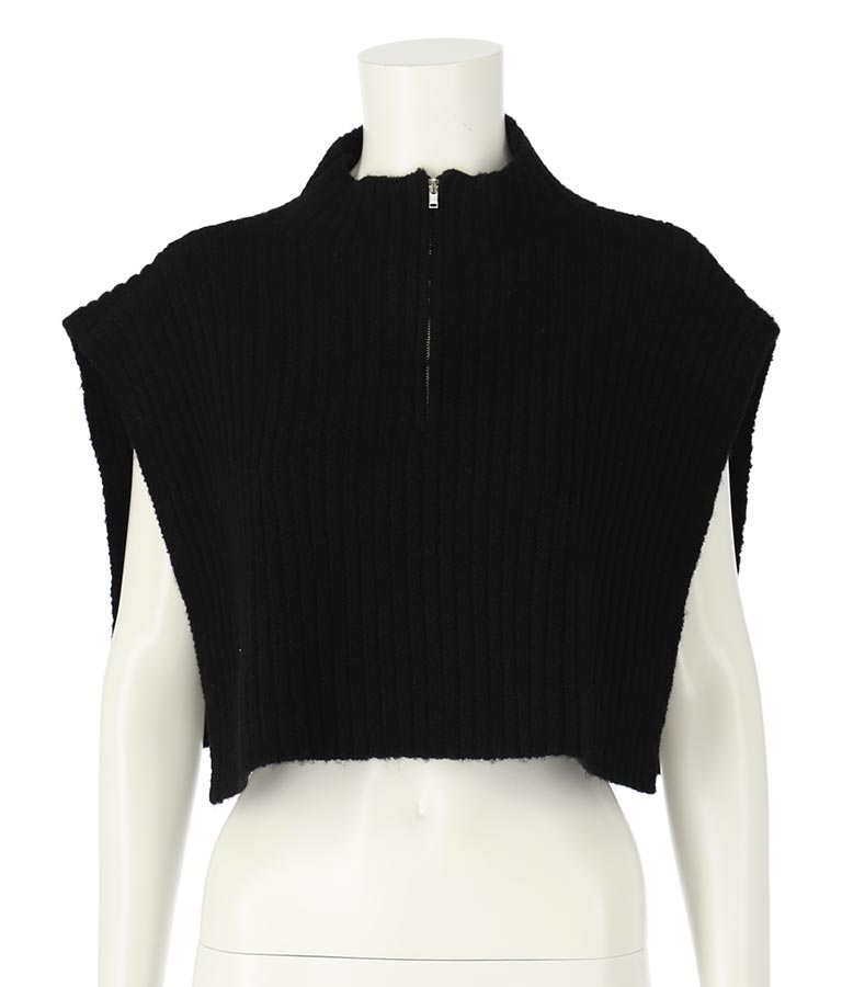 ブークレ ハーフジップ ニット ベスト 【セットアップ着用可】 793-9075