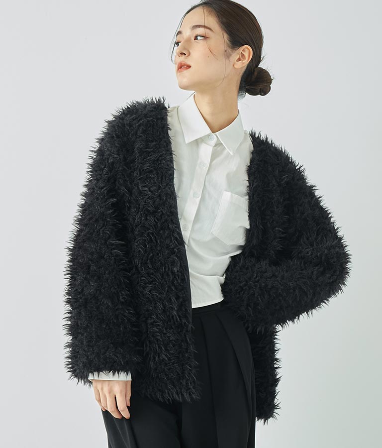 袖ギャザーデザインクロップドシャツ 154-5510