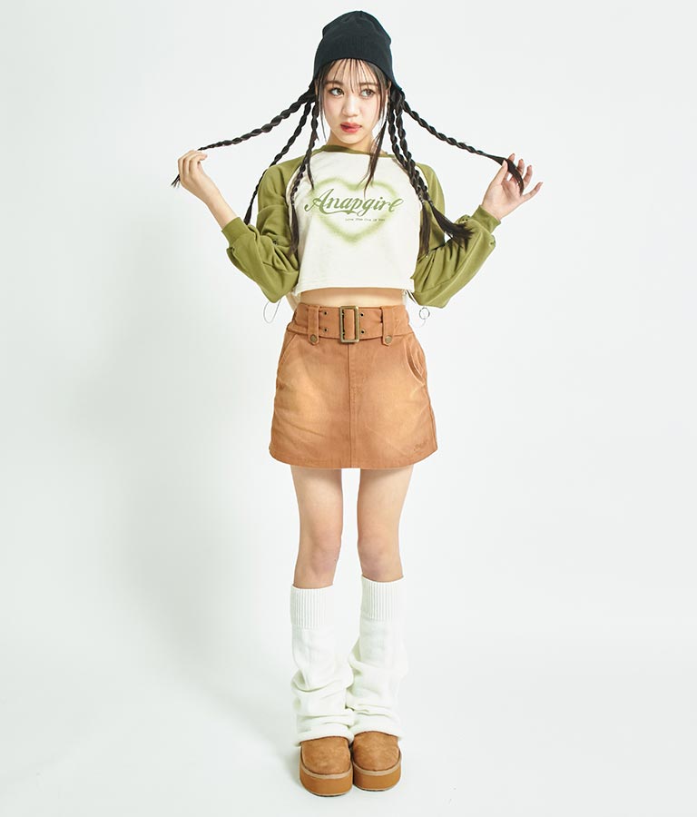 ベルト付き ミニスカート