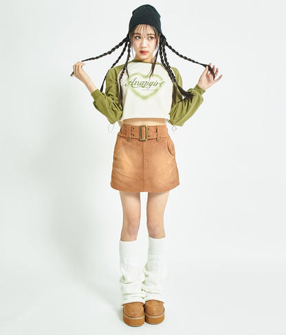 ベルト付き ミニスカート