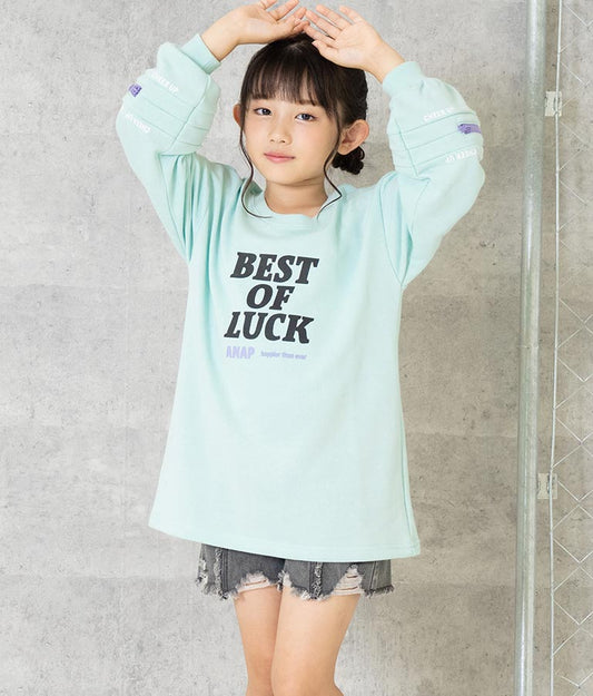 袖 ファスナー 裏毛 スウェット チュニック 423-3164