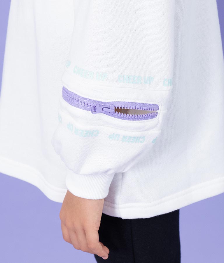 袖 ファスナー 裏毛 スウェット チュニック 423-3164