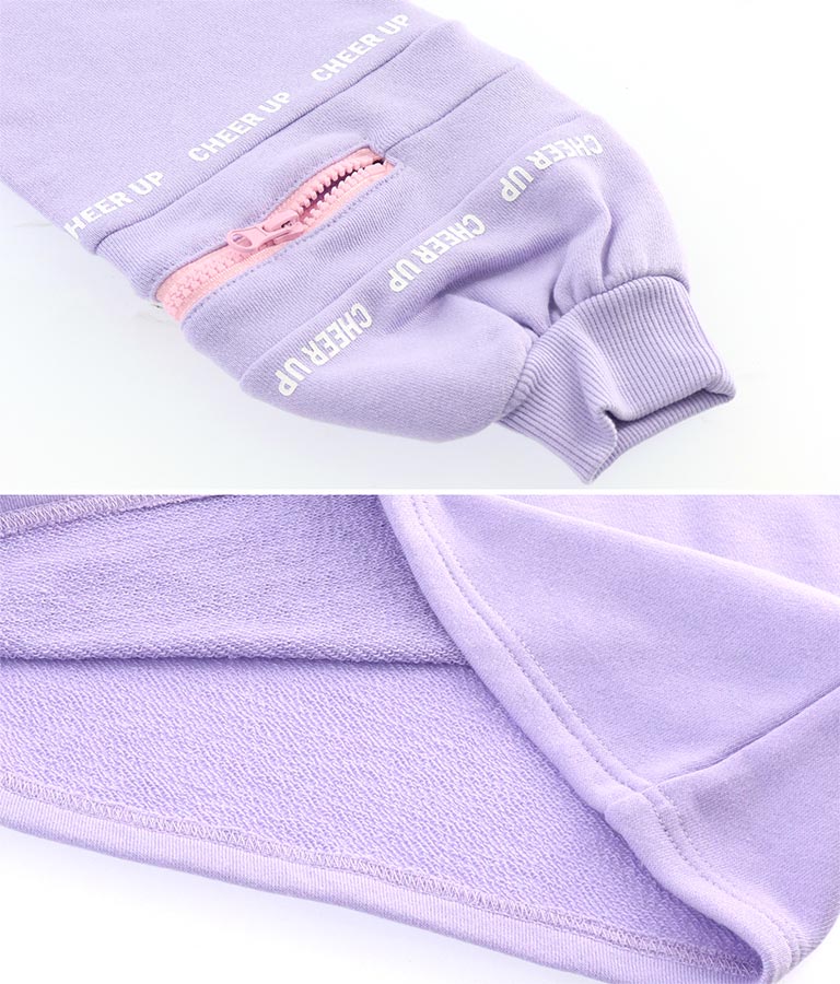 袖 ファスナー 裏毛 スウェット チュニック 423-3164