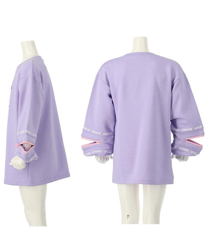 袖 ファスナー 裏毛 スウェット チュニック 423-3164