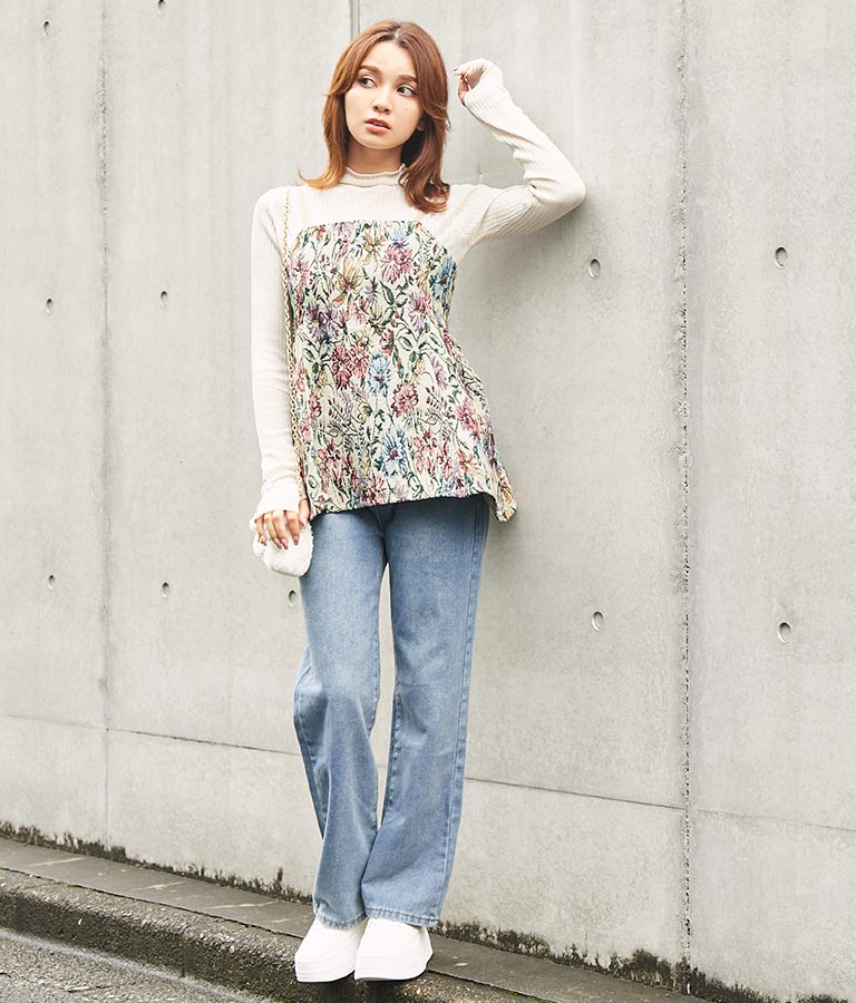 ゴブラン ジャガード ペプラム ビスチェ