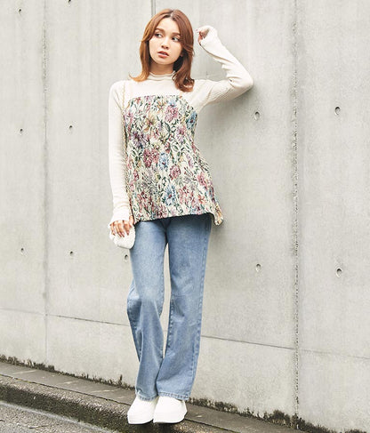 ゴブラン ジャガード ペプラム ビスチェ