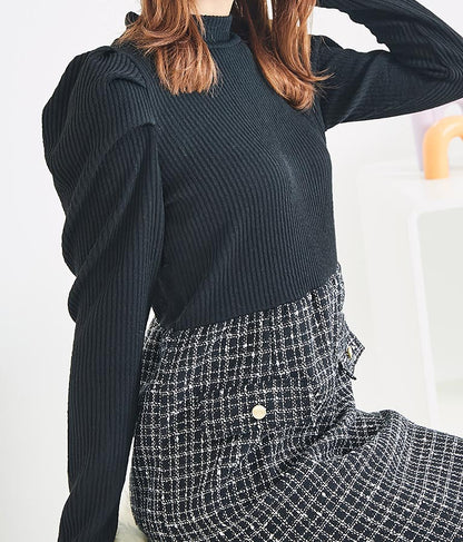 ツイード 切り替え ミニ ワンピース 527-6789