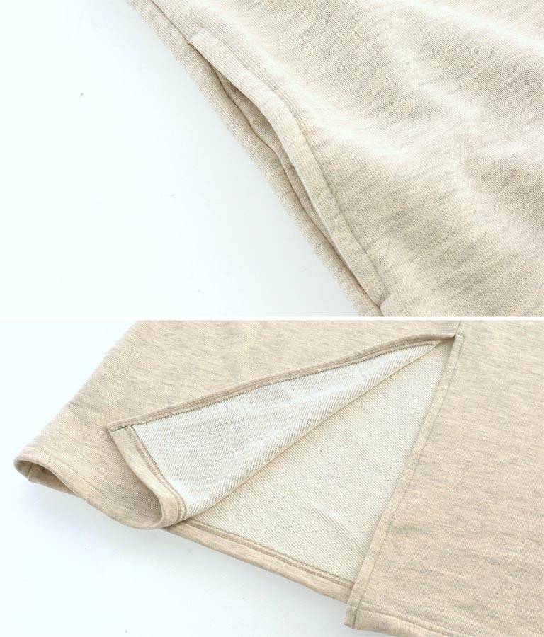 ハーフジップ 裏毛 スウェット ロング ワンピース