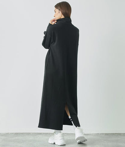 ハーフジップ 裏毛 スウェット ロング ワンピース 797-9082