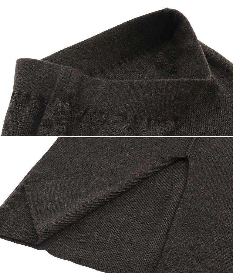 リブ バックスリット ナローニットスカート タイト【セットアップ着用可】 361-9287