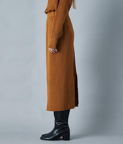 リブ バックスリット ナローニットスカート タイト【セットアップ着用可】 361-9287