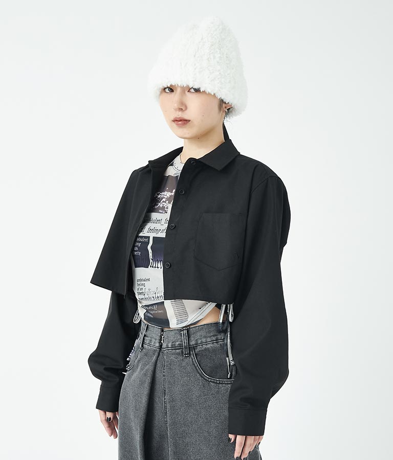 長袖クロップドシャツ 30-3080