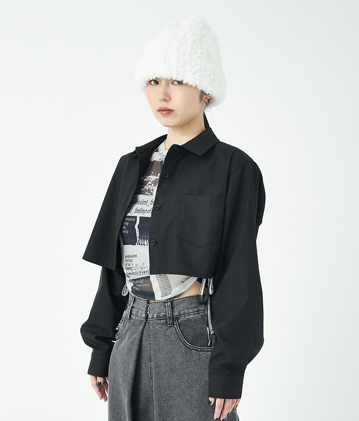長袖クロップドシャツ 30-3080