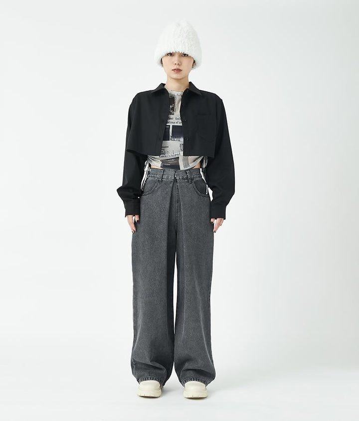 長袖クロップドシャツ 30-3080