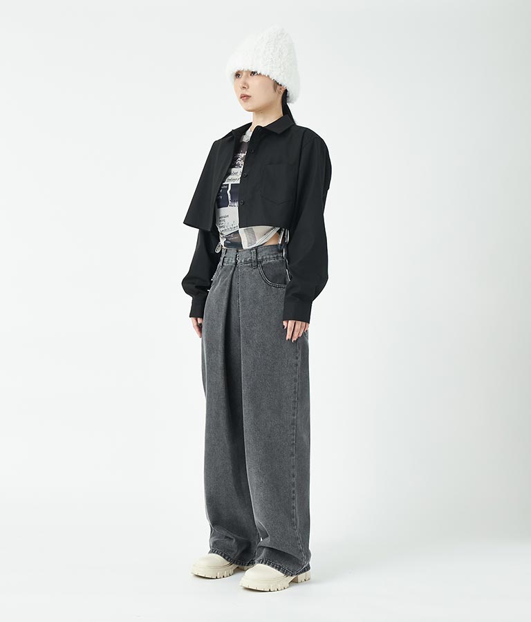 長袖クロップドシャツ 30-3080