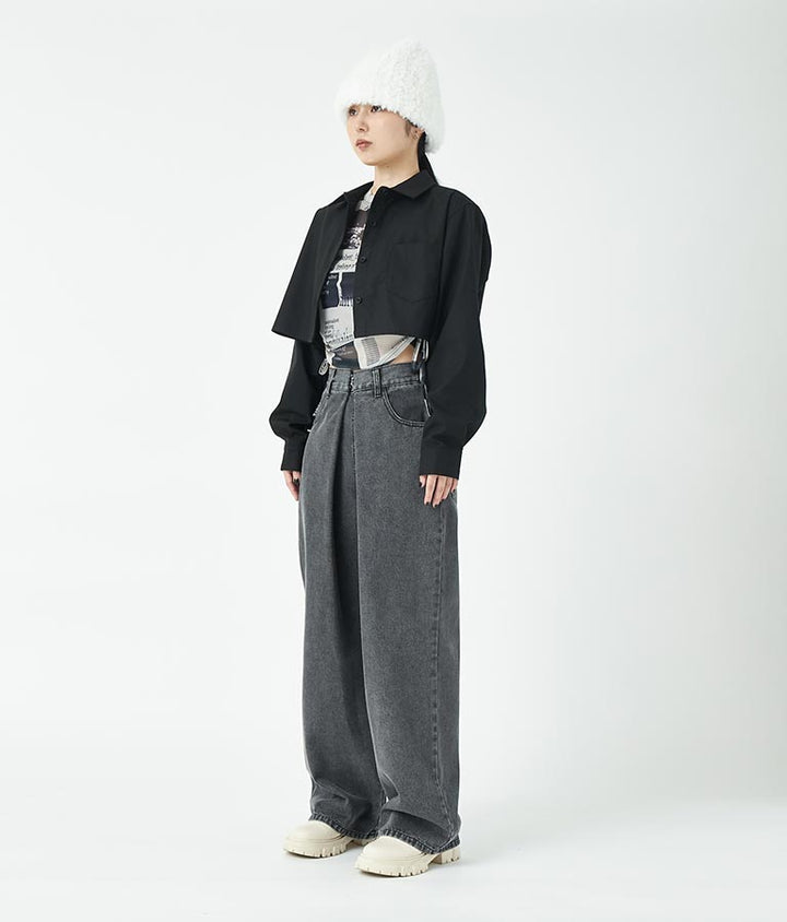 長袖クロップドシャツ 30-3080