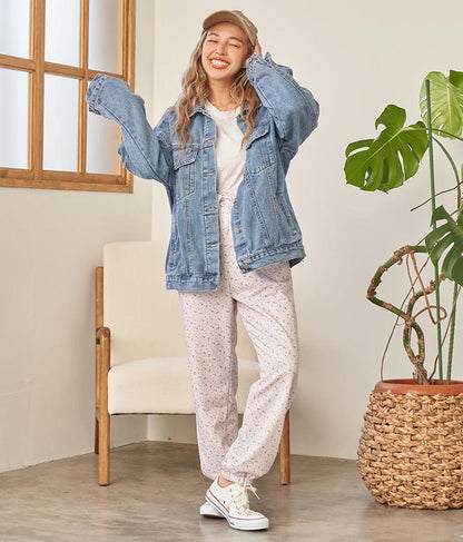小花柄 ジョガー 裏毛 スウェット パンツ 852-5767