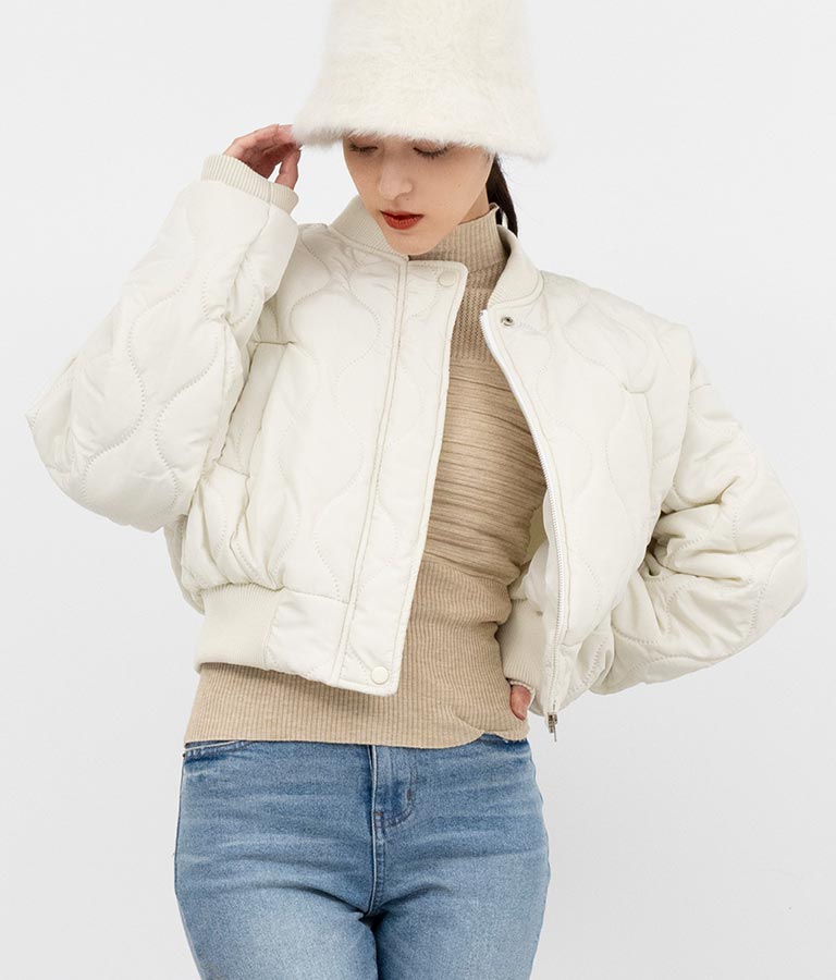 キルティング クロップド ジャケット ブルゾン 156-5533