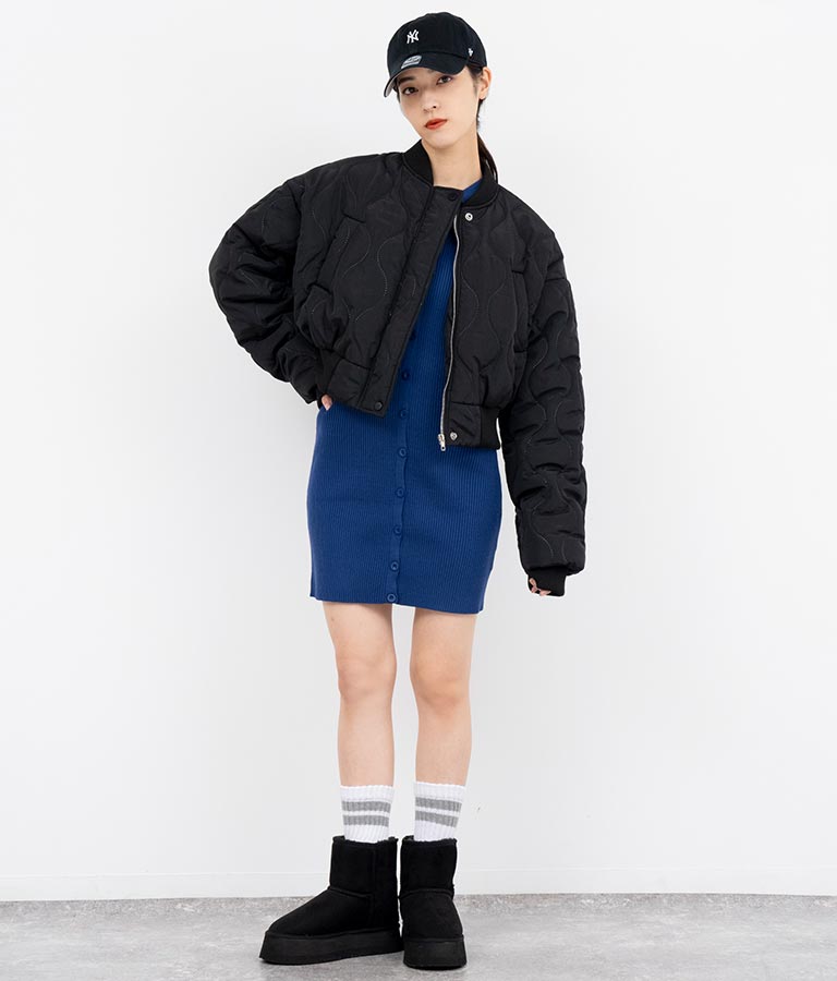 キルティング クロップド ジャケット ブルゾン 156-5533