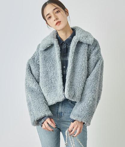 フェイクファー 衿付き ジャケット コート 796-8945