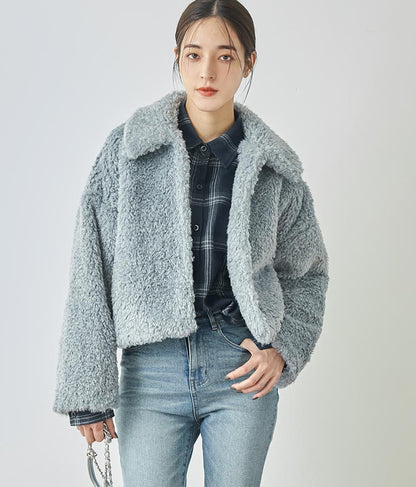 フェイクファー 衿付き ジャケット コート 796-8945