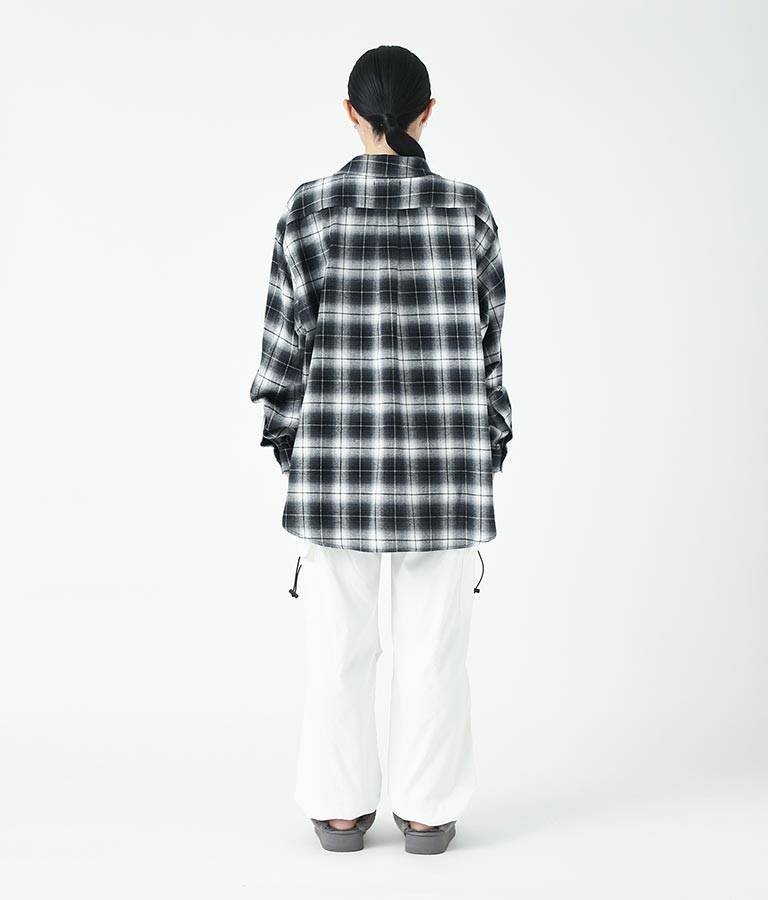 チェック ジップ アップ シャツ 30-3076