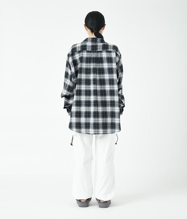 チェック ジップ アップ シャツ 30-3076