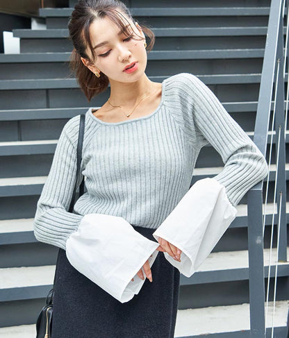 袖切り替え ベルスリーブ ニット 523-6781