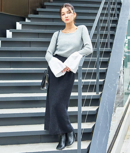 袖切り替え ベルスリーブ ニット 523-6781