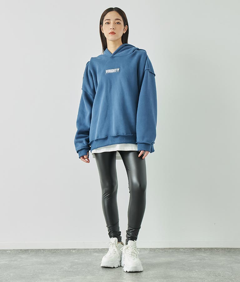 裏起毛 フェイクレザー レギンス 152-5523