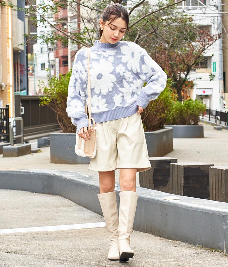 フェイクレザーハーフパンツ 522-6792