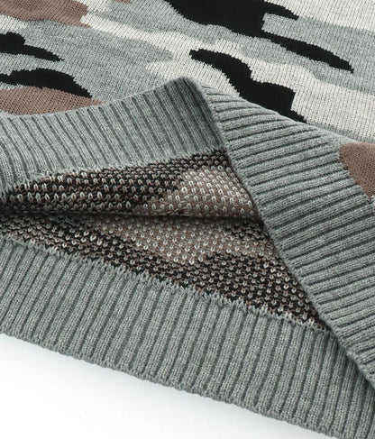 カモフラ柄 バルキー ニット トップス 493-2583