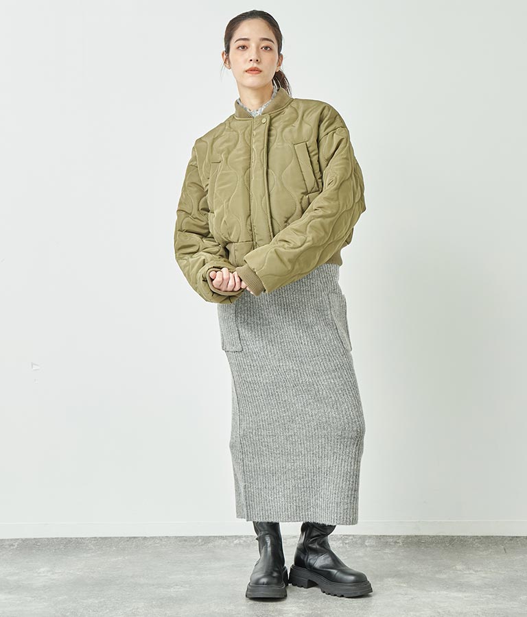 キルティング クロップド ジャケット ブルゾン 156-5533
