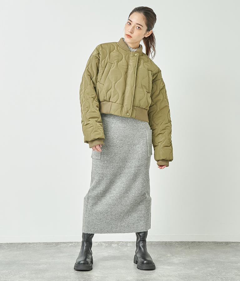 キルティング クロップド ジャケット ブルゾン 156-5533