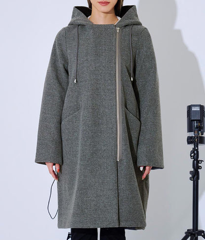 ウールタッチ フーディー コート 496-2559