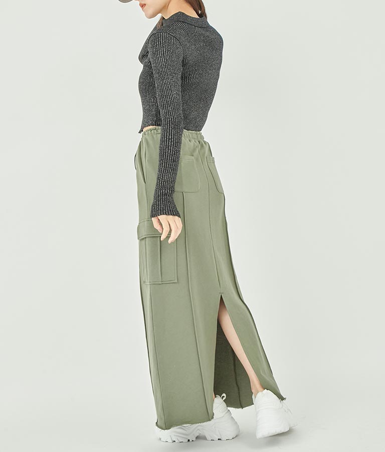 裏毛スウェットカーゴスカート 791-9002