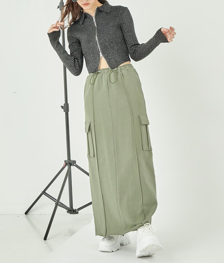 裏毛スウェットカーゴスカート 791-9002